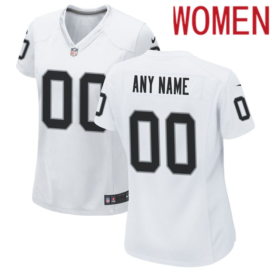 Cheap Women Oakland Raiders Nike White Custom Game NFL Jersey